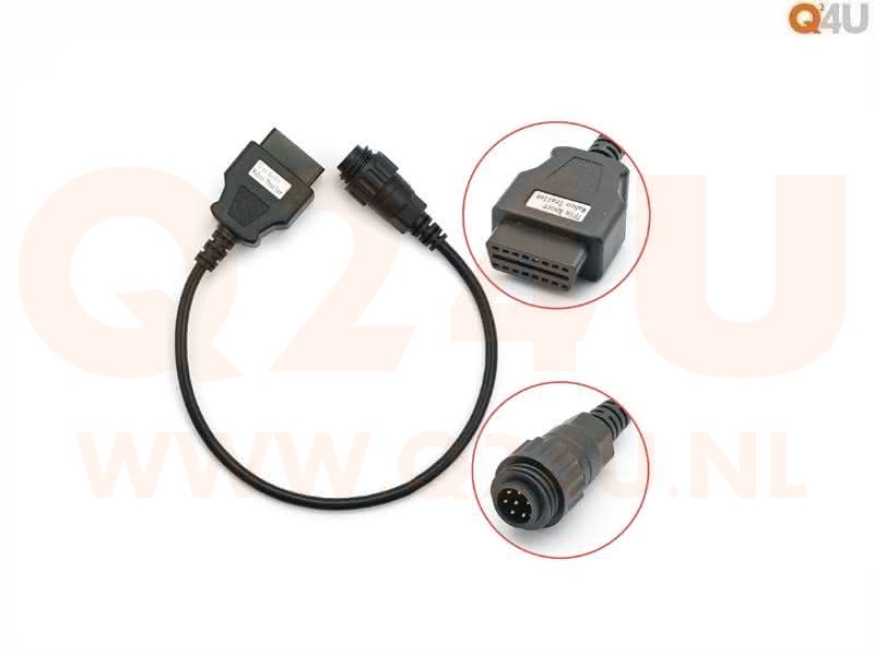 Verloopkabel OBD - OBD2 7 pin naar 16 pin voor Wabco Trailer