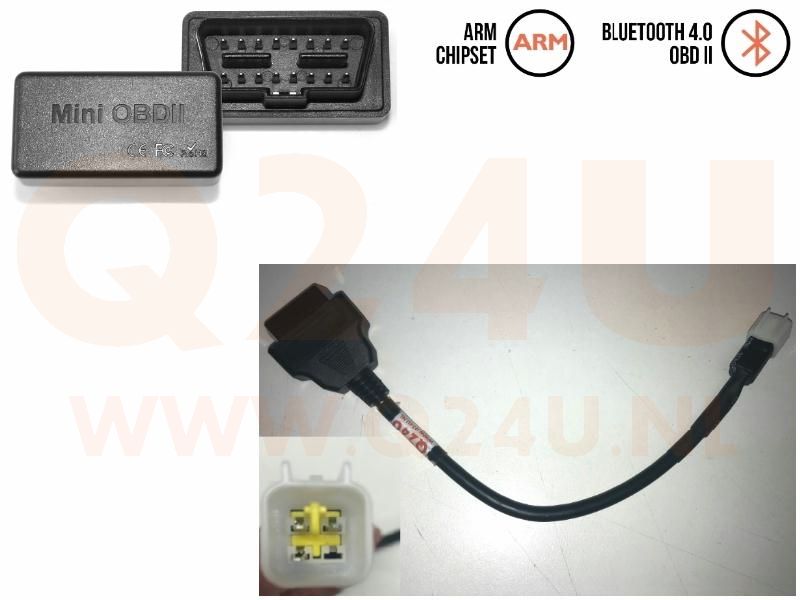 Diagnose set voor Kawasaki motoren (4 pin geel), draadloos voor Android en IOS