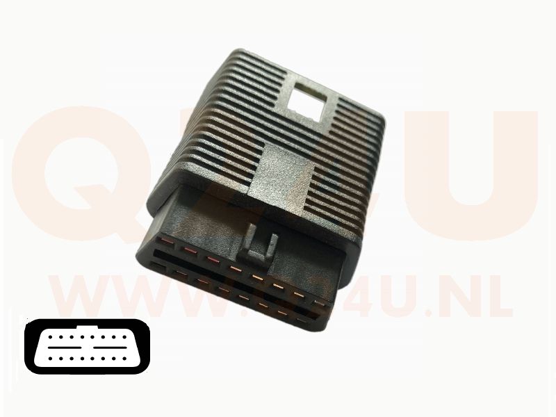 OBD2 female naar male verloopadapter, voor auto's en vrachtwagens