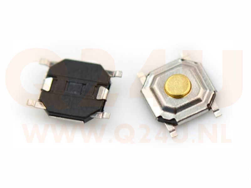 Microschakelaar, 5.0 x 5.0 x 1.5 mm - 4 contacten punten (2 stuks)